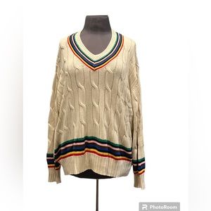 Rowing Blazers x Target  Adult Croquet Stripe Cable Knit Sweater 4XL NWT
